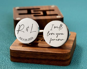 Personalized Cufflinks, Custom Cufflinks for Groom Cufflink, Wedding Day Gift, Father's Day gift, Grooms man Gifts, Anniversary Gift for Men
