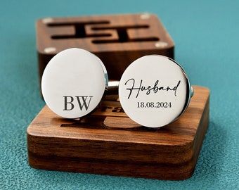 Personalized Cufflinks, Custom Cufflinks for Groom Cufflink, Wedding Day Gift, Grooms man Gifts, Father's Day gift, Gift for Husband