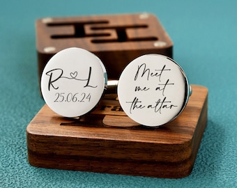 Personalised Cufflinks, Custom Cufflinks for Groom Cufflink, Father's Day gift, Wedding Day Gift, Grooms man Gifts, Anniversary Gift for Men