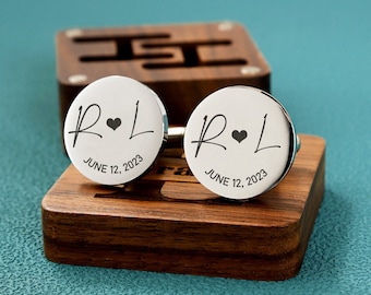 Personalized Engraved Father of the Bride Cufflinks Dad Wedding Cufflinks Custom Cufflinks Wedding Gifts Father of the Groom Cufflinks