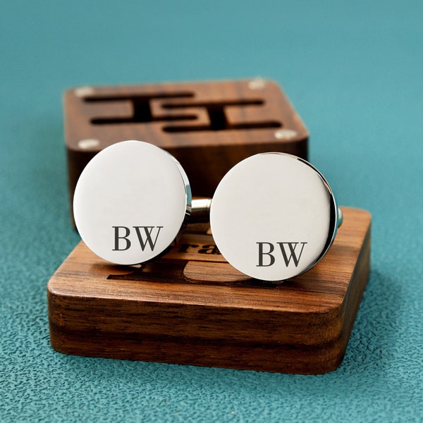 Custom Groomsmen Cufflinks Gift, Engraved Box Optional, Custom Wedding Day Cuff links for Groomsmen Best man Groom, Gift For Husband