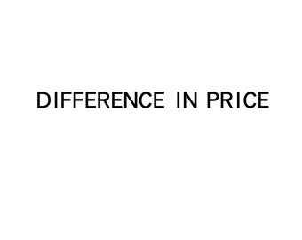 difference in price