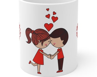 Valentine's day gift, valentine's day mug, lovers ceramic mug, anime mug, gift for girlfriend, gift for boyfriend, best gift valentine day