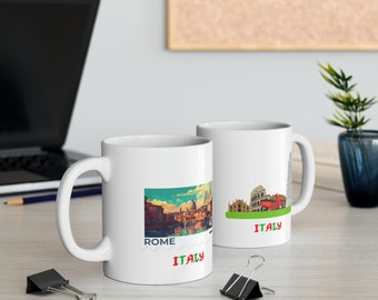 Italy Mug, Italy Cup, Italian Cup, Italian Mug, Italy Theme Gift, Italian Theme Gift, Ceramic Mug, 11oz