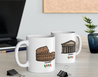 Rome Mug, Rome Cup, Rome Gift, Roma Gift,Italy Mug, Italy Cup, Italian Cup, Italian Mug, Italy Theme Gift, Italian Gift, Ceramic Mug, 11oz