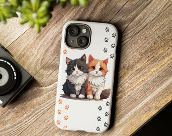 Cute Cats for I Phone Cases,  Happy Cats phone case, Custom Cat Portrait Phone Case, Gift for cat lover, Cat gift ideas,Tough Cases