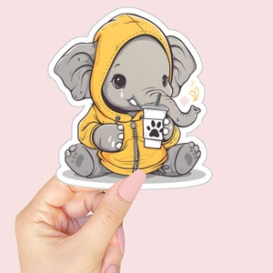 Cute Elephant Sticker- Elephant Sticker- Vinyl Sticker- Animal Sticker- Animal Lover- Cute Stickers- Trendy
