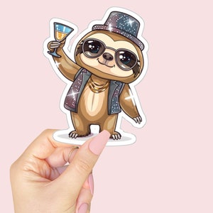 Cute Sloth Sticker- Sloth Sticker- Sloths- Dance Sloth- Viny Sticker- Animal Sticker- Cute- Trendy- Stickers- Baby Sloth