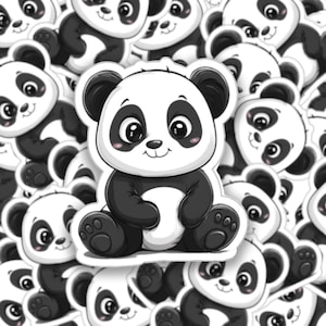 Aufkleber Kawaii Vinyl- Süßer Panda Aufkleber- Panda- Süße Aufkleber- Tier Aufkleber- Vinyl Aufkleber- Baby Panda- Panda Aufkleber- Kawaii Aufkleber