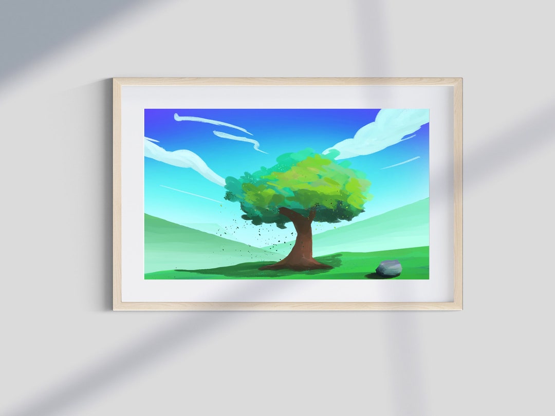 Printable Landscape Oil Painting | Colorful Scenery Fantasy Wall Art ...