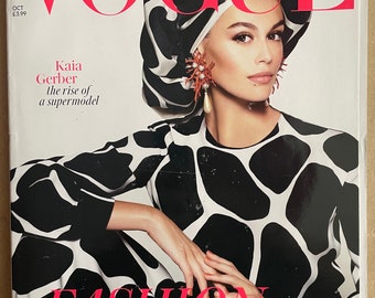 British Vogue UK Magazine October 2019 with supermodel Kaia  Gerber on the cover