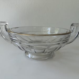 Val Saint Lambert Coupe Noémie | Fruit bowl | 1930 | Clear glass with faded gold rim