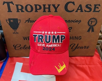 2024 Trump Ball Cap, Save America, signature on bill