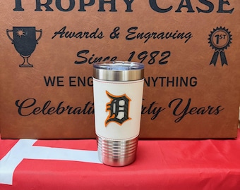 Detroit Tigers Carbon Fiber Logo Tumbler with Slider Lid