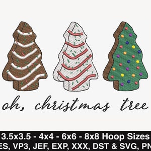 Christmas Tree Cakes Embroidery Design, Little Debbie Christmas Tree Cakes Embroidery, Little Debbie, 4 Sizes, Pes,Vp3,Jef,Exp,Xxx,Dst
