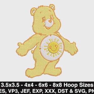 Care Bear Embroidery Design - Care Bears - Care Bear - Care Bears Birthday - Care Bears Vintage - 4 Sizes - Commercial Use, Instant Download