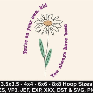 Taylor Album Embroidery Design, Taylor Embroidery Design, Swift Embroidery Design, You&#39;re on your own, 4 Sizes, Pes, Vp3, Jef, Exp, Xxx, Dst