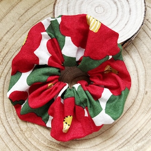 Handgefertigte traditionelle japanische Blumen Haargummis, rote Haargummis, große Haargummis, übergroße Haargummis, handgemachtes Geschenk für sie, Geschenk für Mutter