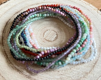 Bracelet Femme En Améthyste - Pierres Fines De 4mm - Élégant Et Naturel - Marque OxcmoBijoux