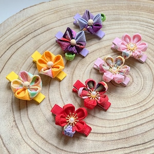 Handmade Flower Hair Clip, Traditional Japanese Kanzashi, Elegant Floral Accessory, Handmade, Gift for her, Gift for girl, Cosplay