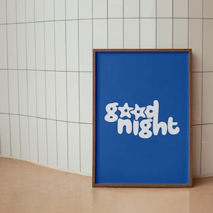 Schlafzimmer Poster, Kunstdruck, Good Night Wandbild, Typografie Print, Wohnzimmer Deko, skandinavische Wandkunst, Schlafzimmer Poster
