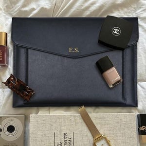 A4 Personalized Leather Sleeve | Custom Embossed Laptop Case | Waterproof File Folder MacBook | Business Gift
