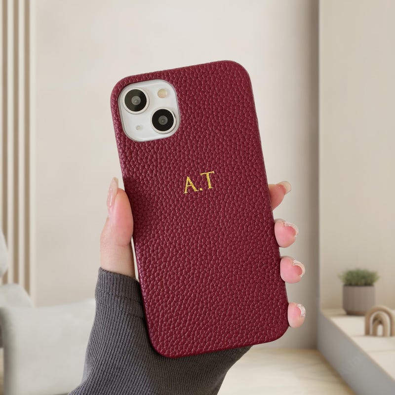 Leather Phone Cases Initials Etsy