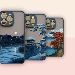 iPhone 16 Pro Max 15 14 Phone Case, Japanese Landscape Scenery Cover, Aesthetic Japan Series for 13 12 11 Mini Plus SE2 XS Gift for Her