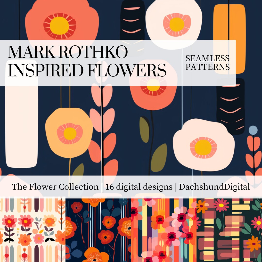 Mark Rothko Inspired Flowers Seamless Patterns Papers - Etsy Israel