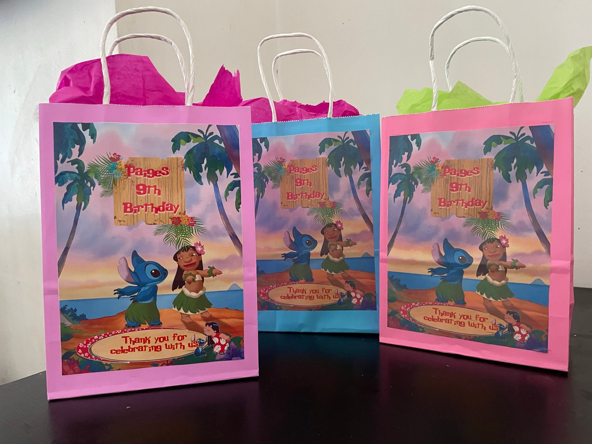 Disney Lilo & Stitch Party Favor Goodie Small Gift Bags 12 Pcs- Family