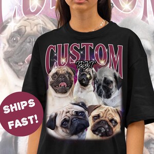 Maglietta personalizzata Bootleg Rap PET, Animale domestico personalizzato, Maglietta personalizzata con grafica retrò anni '90, Maglietta Bootleg per cani, Il tuo Bootleg, il tuo design, Maglietta per amanti dei cani