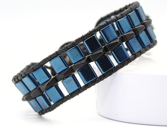 blue hematite bracelet, special hematite bracelet for men and women, style bracelet, special design bracelet, gift for valentine,