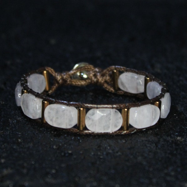 Natural Stone Crystal Quartz Women's Style Bracelet, Gift for Lovers, Valentine's Day Gift, Gift for Women, Energy Bracelet