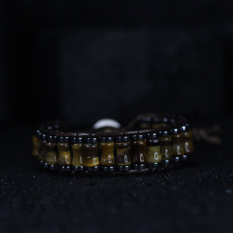 Oval Cut Tiger Eye and Hematite Natural stone style bracelet, tiger eye bracelet, gift for lover, bracelet for men, bracelet for women image 6