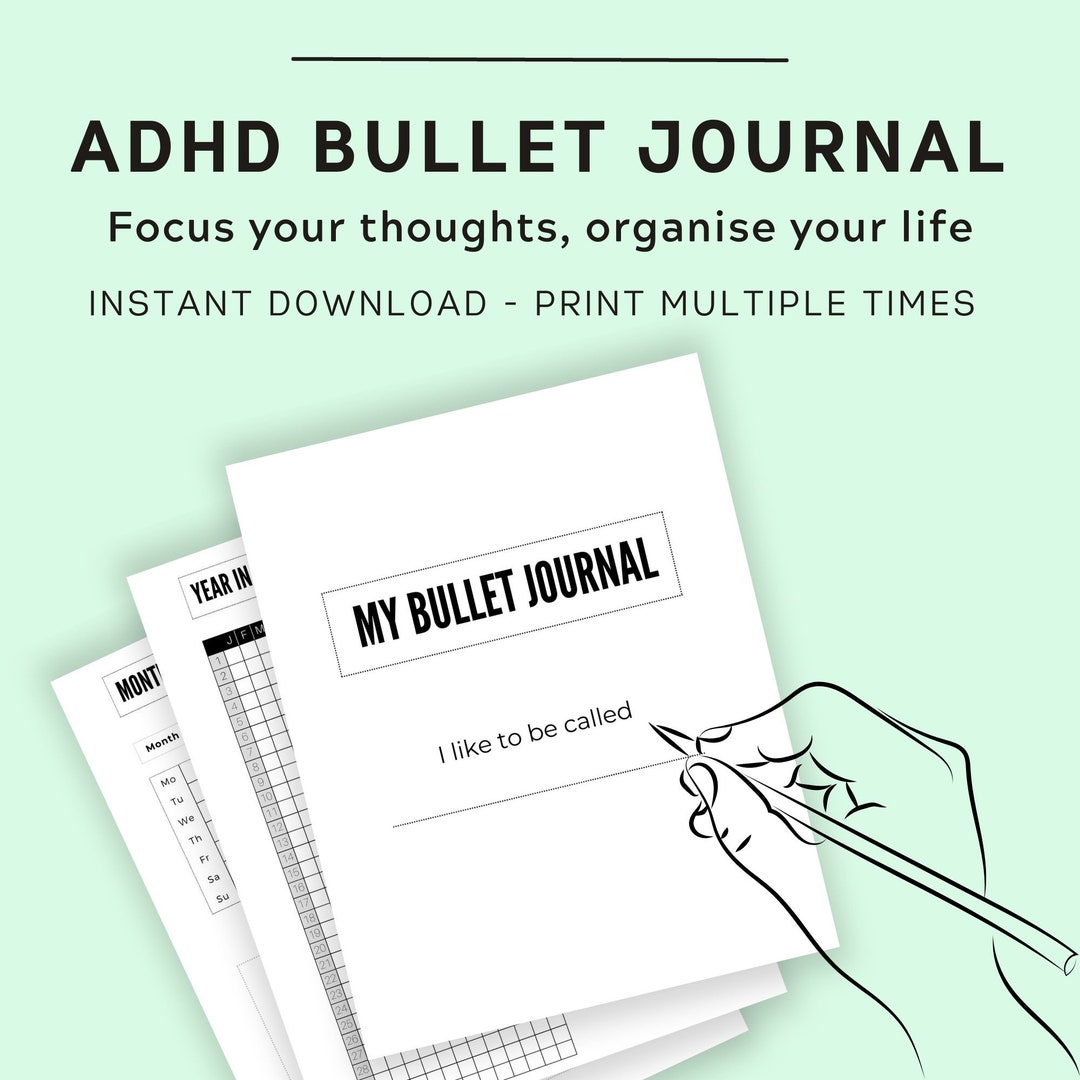 ADHD Bullet Journal Printable Templates 10 Page ADHD Planner Etsy ADHD Bullet Journal Printable Templates 10 Page ADHD Planner Etsy