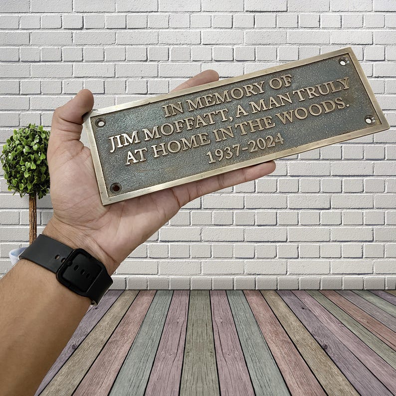 Cast Bronze Custom Memorial Plaqueswall Mounted or Garden Stake Gift