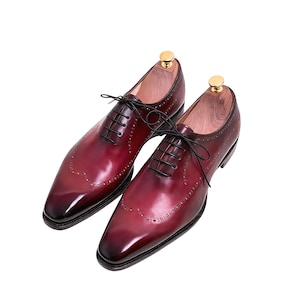 burgundy dress shoe laces Carrucci Mens Burgundy Lace Up Oxford Leather Dress Shoes – The Suit Depot