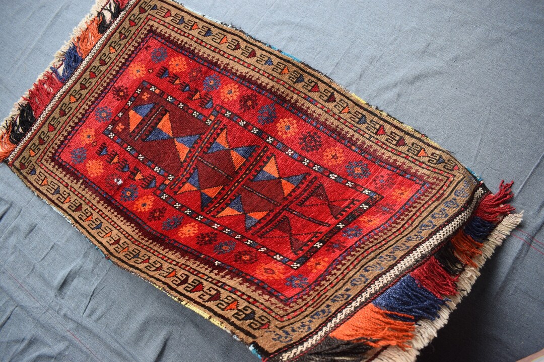 Lowest Price 2'5x4'5 Ft Vintage Afghan Baluch Prayer Red Rug, Small