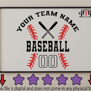 Baseball SVG PNG, Baseball Clip art, Baseball Player Number svg, Baseball Team ,SVG Cut File ,Baseball Team Shirt, Customize ,Digital art