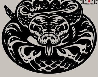 Rattle Snake svg, Snake svg, Wild Animal svg, Snake Clipart, Snake Cutfile, Snake Cutting File, Rattlesnake png, Snake png, Snake Sticker