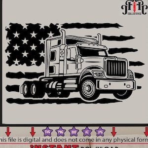 US Semi Truck Svg File, Truck Svg, Semi Truck Svg, US Truck Driver shirt, Truck Clip art, USA Truck Driver Svg, Cutting Files,Digital Art
