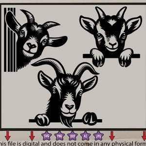 Peeking Goat SVG | Curious Funny Goat SVG | Farm Animals SVG | Peek-a-boo | Digital Download