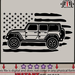 Offroad Svg, 4x4 Mountain Svg for Cricut Files, Car Decal Svg, Distressed American Flag Svg Instant Download Eps,Svg,Png,Dxf,Pdf