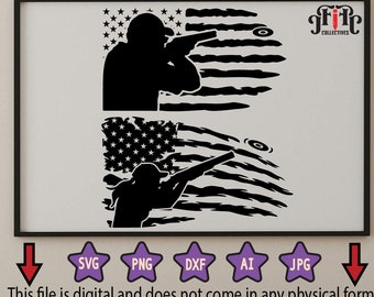 Trap Shooting US Distressed American Flag Clay Pigeon Svg , Clay Target SVG File,Trapshooting Svg File,Skeet Shooting SVG ,Instant Download