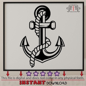 Anchor SVG Nautical SVG - Anchor Clipart - Cricut Cut File,Vector , AI, eps, png, svg, dxf, jpg Image Graphic Digital Download,