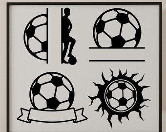Soccer Svg Bundle, Soccer Ball Monogram Svg, Soccer Designs, Soccer Team Svg, Soccer Ball Svg, Cut File For Cricut, Silhouette, Png, Dxf