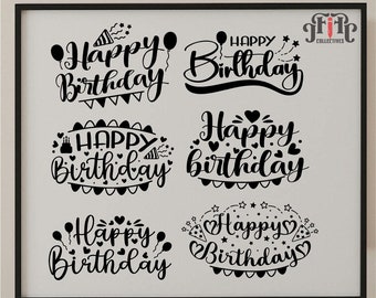 Happy Birthday svg Bundle, Happy Birthday png, Birthday Cake svg, Happy Birthday Cake Topper svg, SVG Files for Cricut, Birthday Clipart