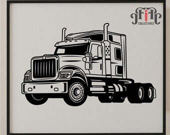 Semi Truck Svg, Truck Driver svg, Trucker Svg, Semi Truck Clipart, Truck Svg, Truck Cutfile, Truck Driver Vector, dxf , instant download