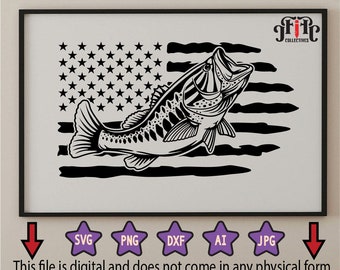 US Bass Fischen-Svg-Datei, US-Flagge Bass Fisch, USA Bass Fisch, Us Bass Angeln svg, Bass Fisch svg, Bass Fisch Clipart