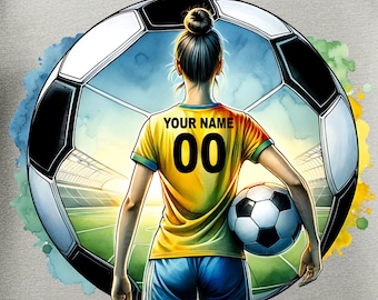 Weibliche Fußballspieler PNG | Digitale Clipart | Sport Grafik | Sofortdownload | Fußball Frau Illustration